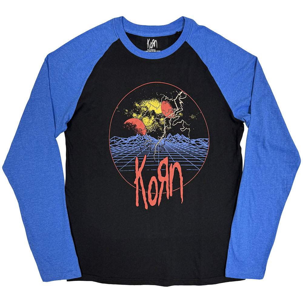 Korn - Wireframe Space Raglan Tshirt - Black/Blue